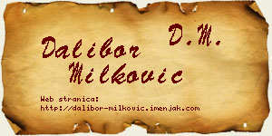 Dalibor Milković vizit kartica